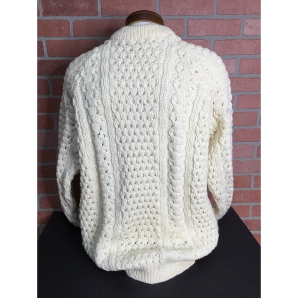 Vintage Bonner of Ireland Mens Cable Knit Fisherman Sweater Pure Wool Pullover B - Picture 5 of 9